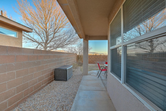 view of patio / terrace featuring central AC