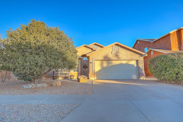 view of front of house with a garage