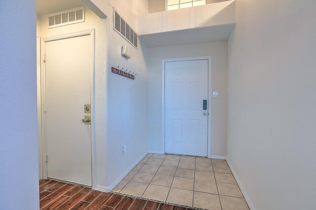 doorway featuring light hardwood / wood-style floors