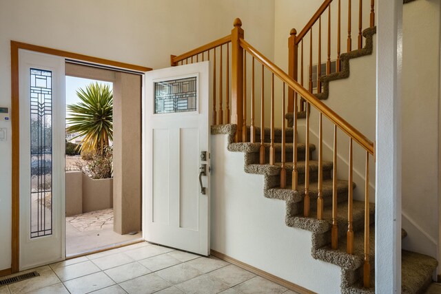 view of tiled entrance foyer