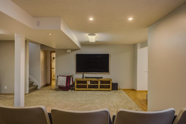 living room with carpet flooring