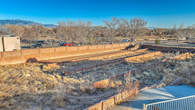 view of yard featuring a mountain view