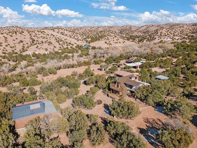 aerial view with a mountain view