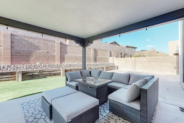 view of patio / terrace with an outdoor living space