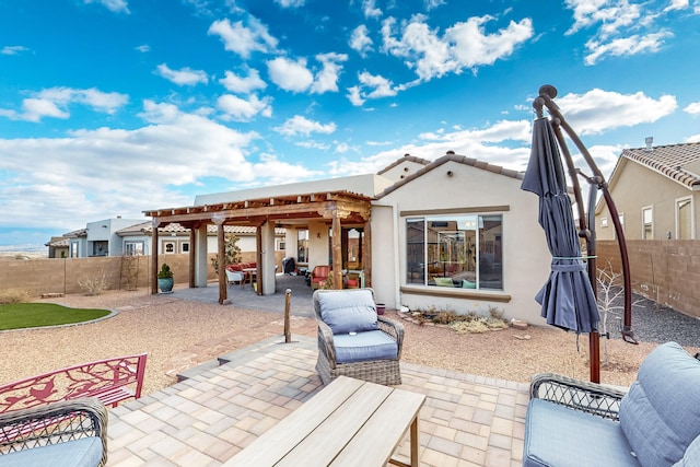 back of house with a patio area