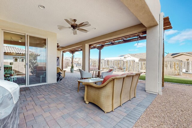 view of patio / terrace with ceiling fan