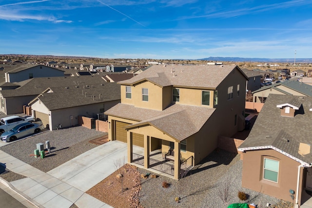 aerial view with a residential view