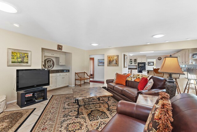 view of tiled living room