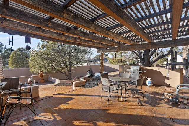 view of patio with a pergola