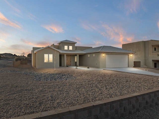 view of front of house with a garage