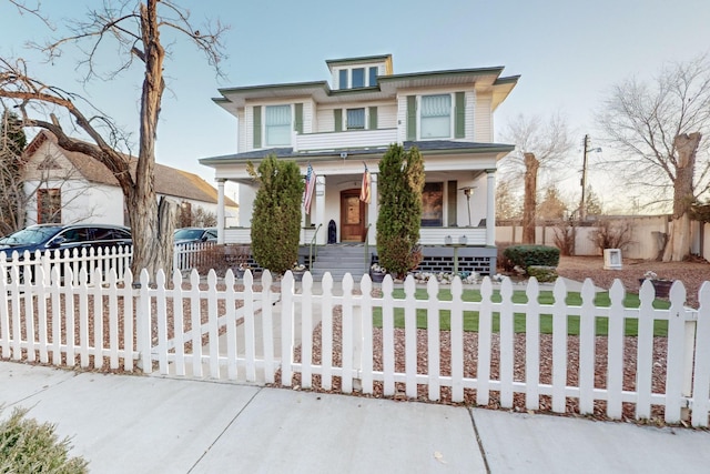 view of front of property with a porch