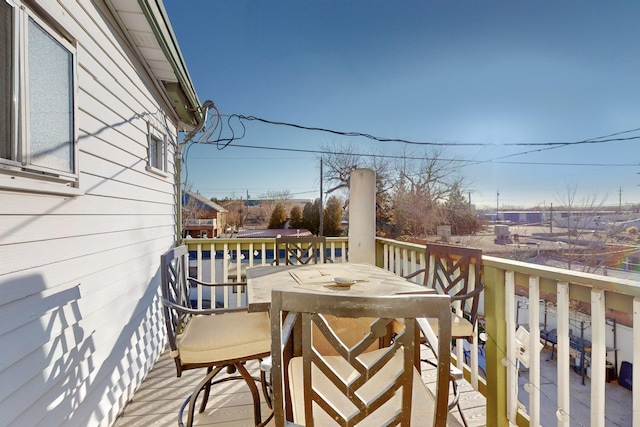 wooden balcony featuring a wooden deck