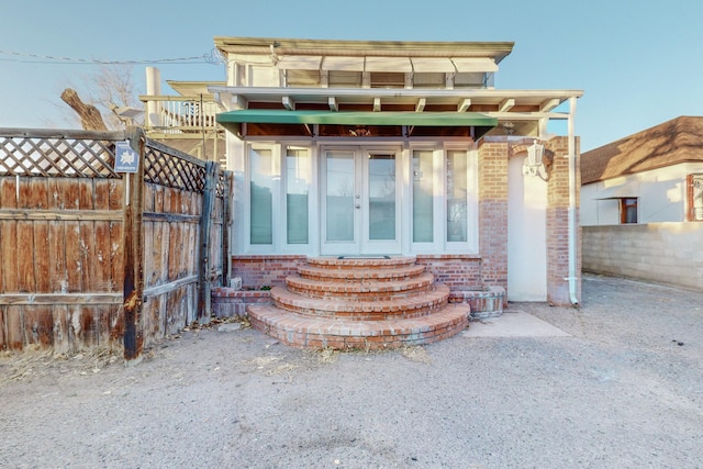 exterior space with french doors