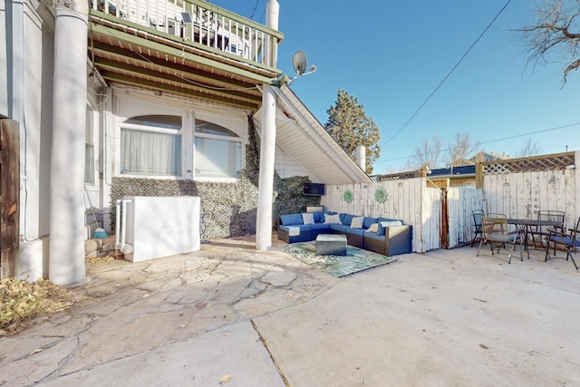 view of patio with an outdoor living space