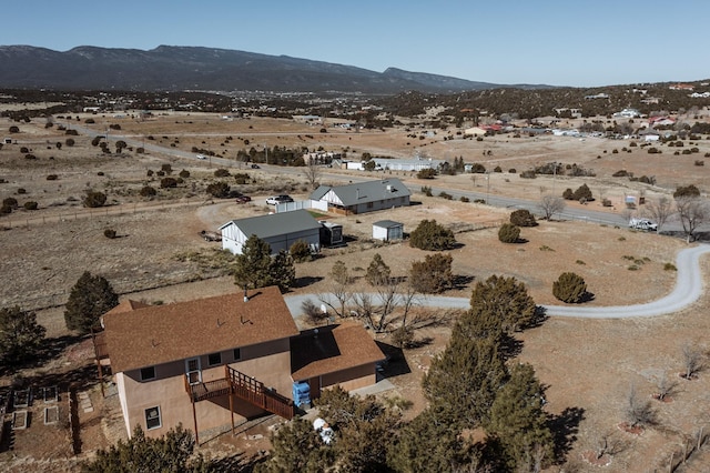 bird's eye view with a mountain view