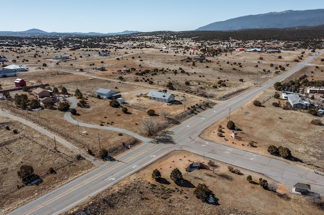 aerial view with a mountain view