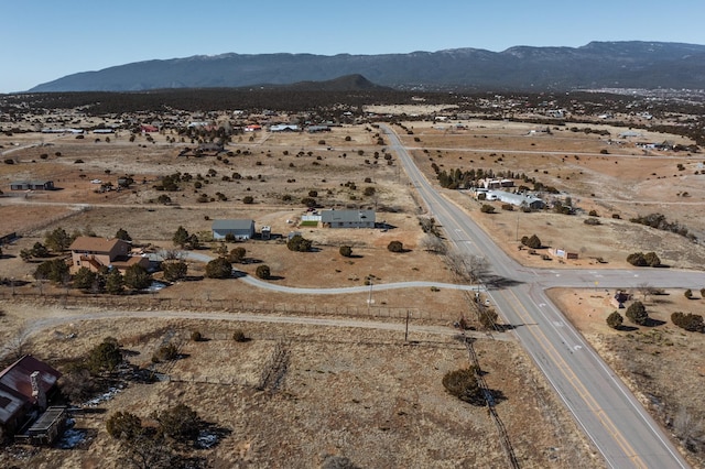 bird's eye view with a mountain view