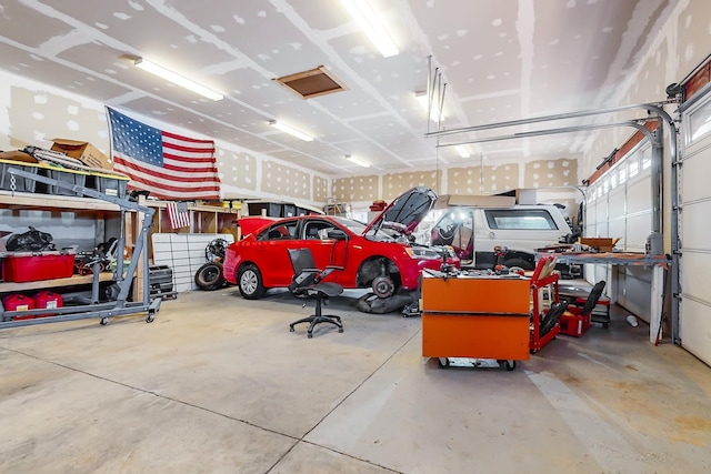 view of garage