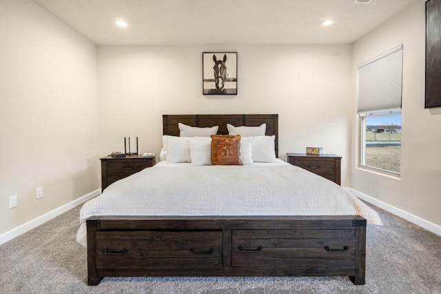 view of carpeted bedroom