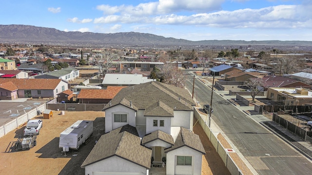 drone / aerial view with a mountain view