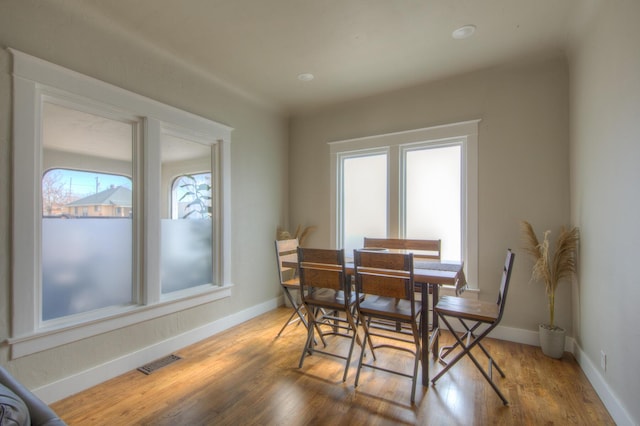 dining room featuring hardwood / wood-style flooring