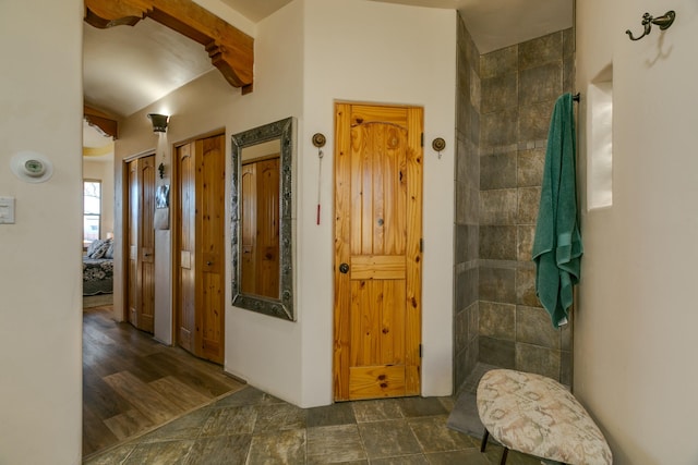 6816 Nagoya Rd NE, Rio Rancho, NM 87144 - hallway featuring beamed ceiling