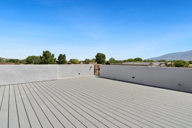 deck featuring a mountain view