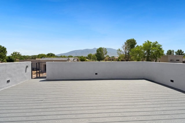 deck with a mountain view