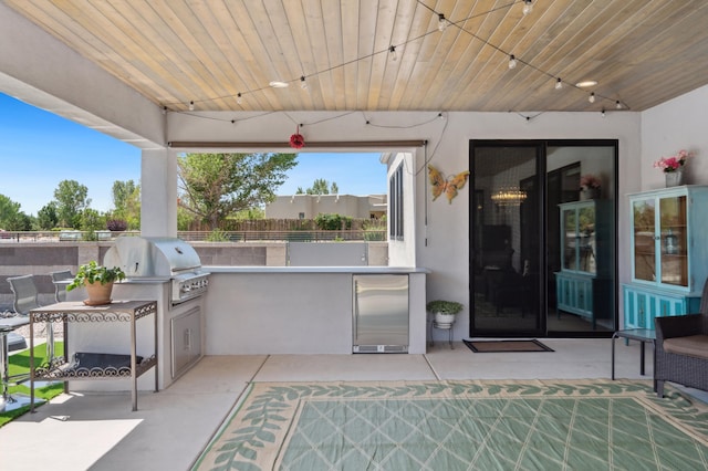 view of patio / terrace with an outdoor kitchen and area for grilling