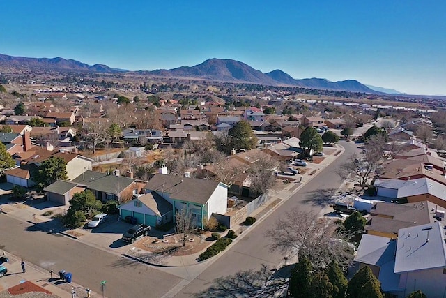 aerial view with a mountain view