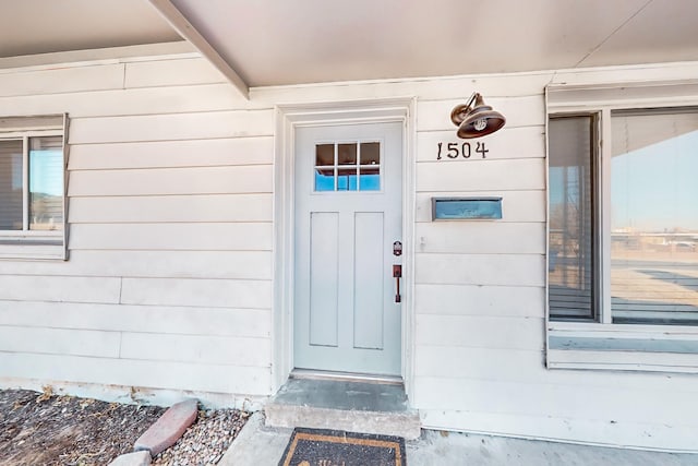 view of doorway to property