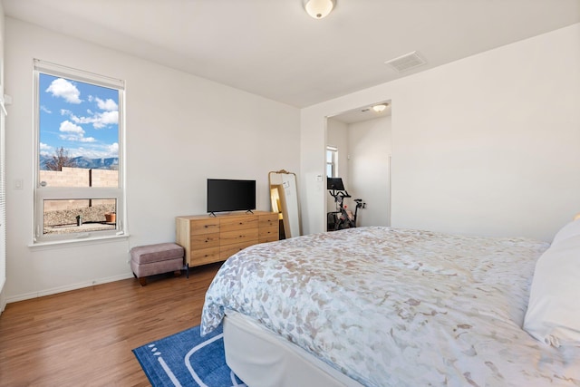 bedroom with hardwood / wood-style floors