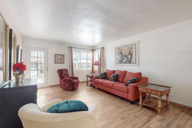 living room featuring light hardwood / wood-style floors