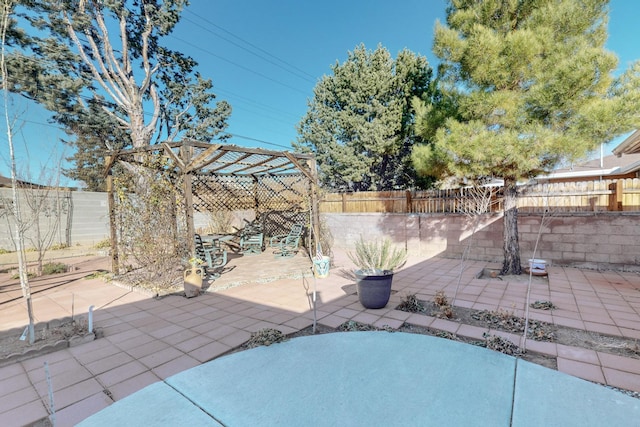 view of patio with a pergola