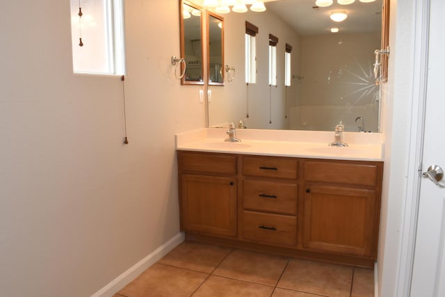 bathroom featuring vanity and tile patterned floors