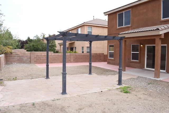 view of patio / terrace featuring a pergola