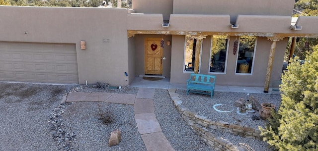 entrance to property with a garage