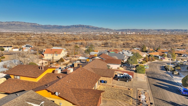 aerial view with a mountain view