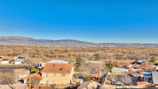 drone / aerial view with a mountain view