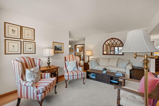 living area with baseboards