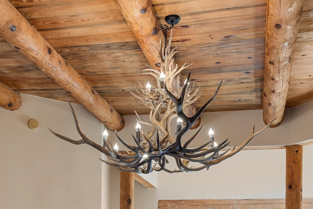 22 Del Charro Rd, Lamy, NM 87540 - interior details with wood ceiling and beam ceiling
