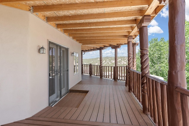 22 Del Charro Rd, Lamy, NM 87540 - view of wooden terrace