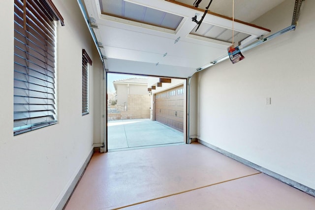 garage with baseboards