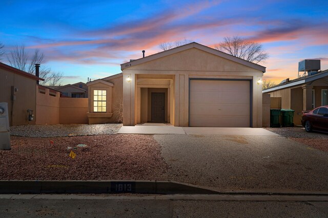 view of front of home with a garage