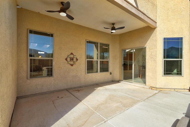 view of patio / terrace with ceiling fan