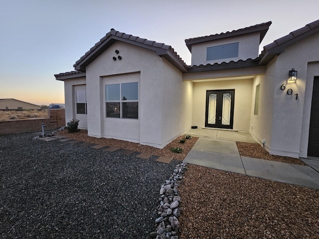 exterior space featuring a patio area and french doors