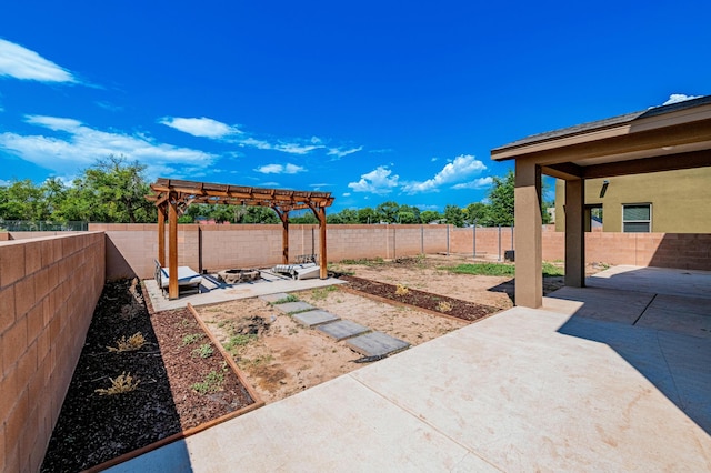 view of patio with a pergola