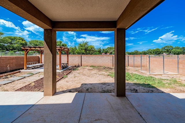 view of patio / terrace with a pergola