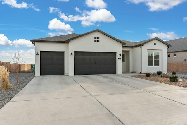 ranch-style home with a garage