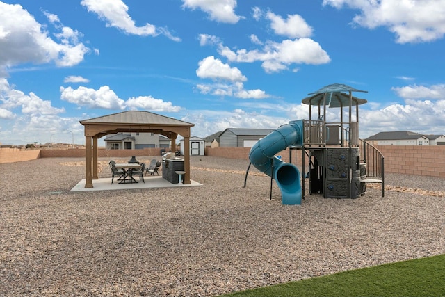 view of playground featuring a gazebo